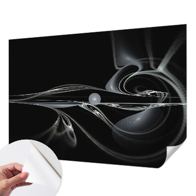 Nursery wall mural with fluid line artwork suitable for nurseries