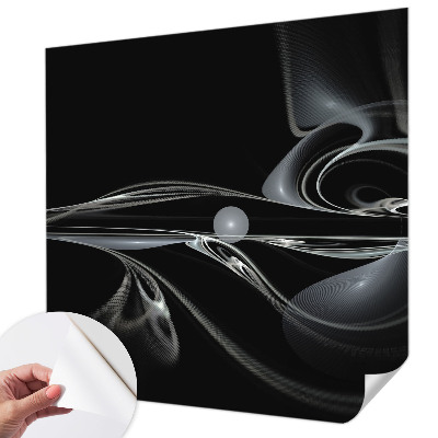 Nursery wall mural with fluid line artwork suitable for nurseries