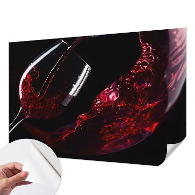 Peel and stick wall mural for living room in a red wine color