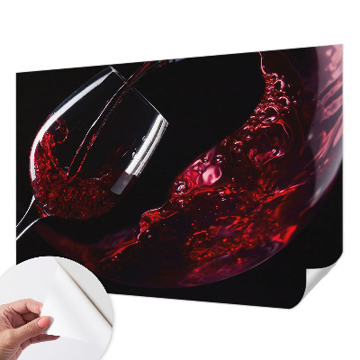 Peel and stick wall mural for living room Red wine