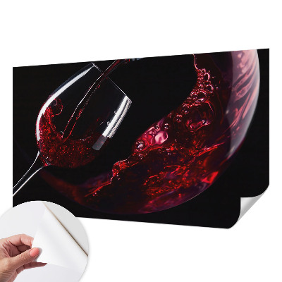 Peel and stick wall mural for living room in a red wine color