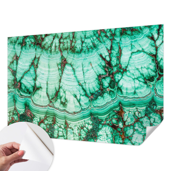 Baby room wall mural with green patterned design