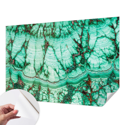 Baby room wall mural with green patterned design