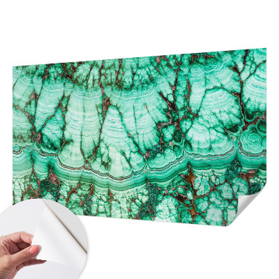 Baby room wall mural with green patterned design