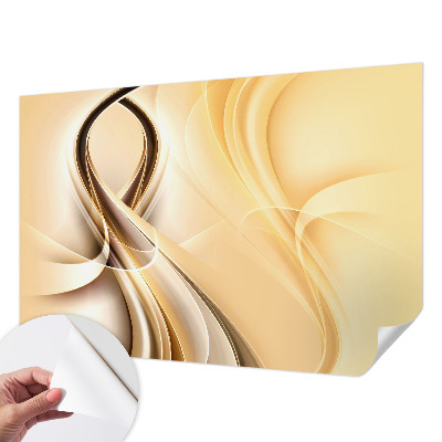 Peel and stick wall mural with wavy line pattern