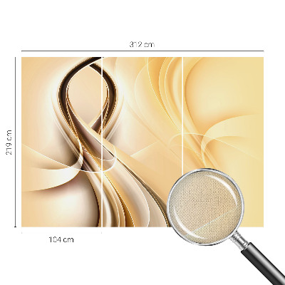 Peel and stick wall mural with wavy line pattern