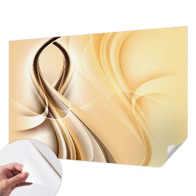 Peel and stick wall mural with wavy line pattern