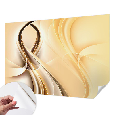 Peel and stick wall mural with wavy line pattern