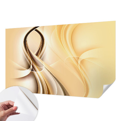 Peel and stick wall mural with wavy line pattern