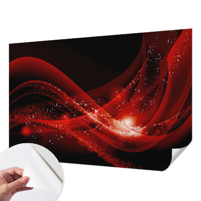 Self-adhesive wall mural with the Red Vortex design