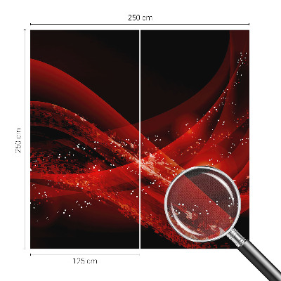 Self-adhesive wall mural with the Red Vortex design