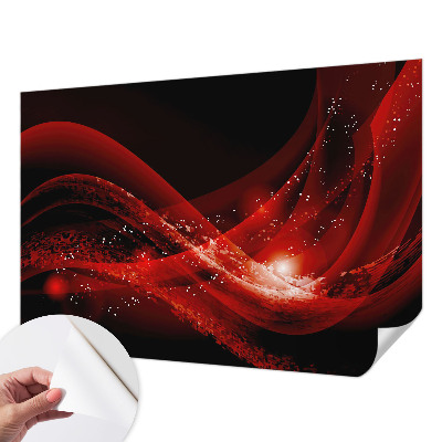 Self-adhesive wall mural with the Red Vortex design