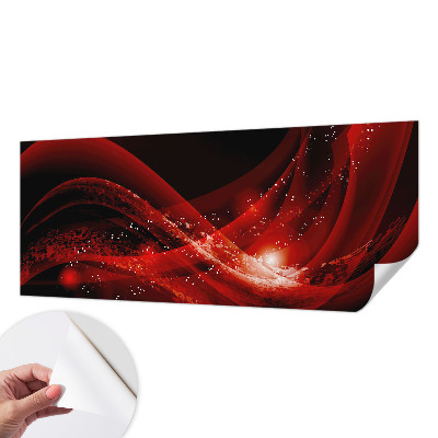 Self-adhesive wall mural with the Red Vortex design