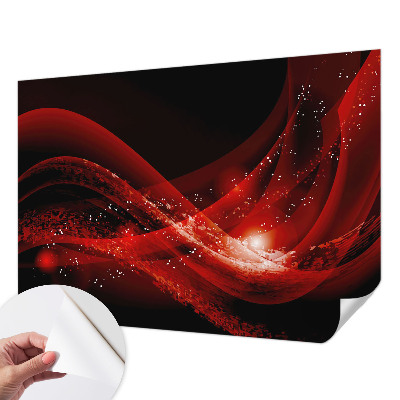 Self-adhesive wall mural with the Red Vortex design