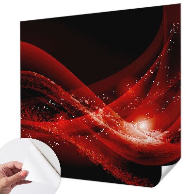 Self-adhesive wall mural with the Red Vortex design