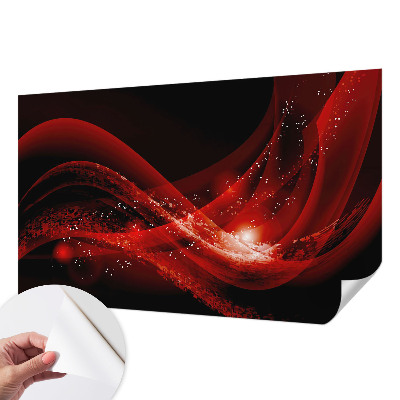 Self-adhesive wall mural with the Red Vortex design
