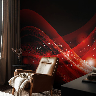 Self-adhesive wall mural with the Red Vortex design