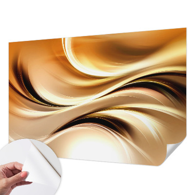 Peel and stick wall mural for living room with fluid line motif
