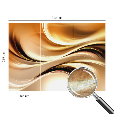 Peel and stick wall mural for living room with fluid line motif