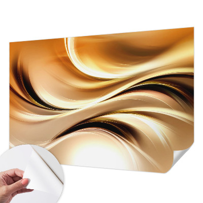 Peel and stick wall mural for living room with fluid line motif