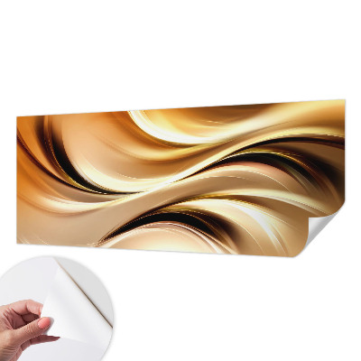 Peel and stick wall mural for living room with fluid line motif