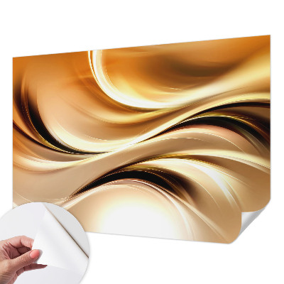 Peel and stick wall mural for living room with fluid line motif