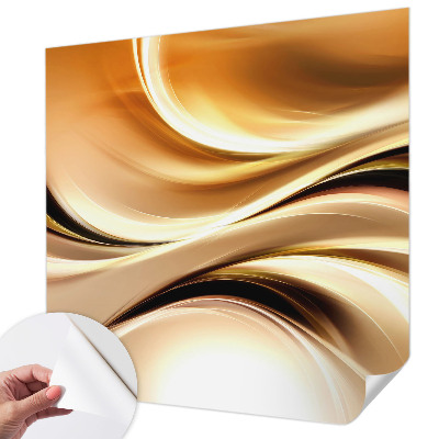 Peel and stick wall mural for living room with fluid line motif