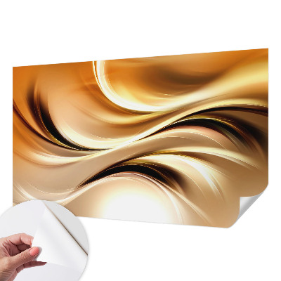 Peel and stick wall mural for living room with fluid line motif