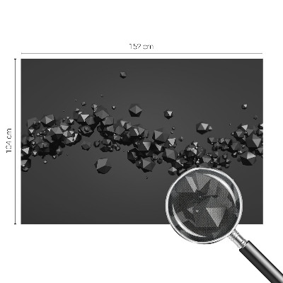 Peel and stick wall mural with a black abstract blob pattern suitable for bedroom walls