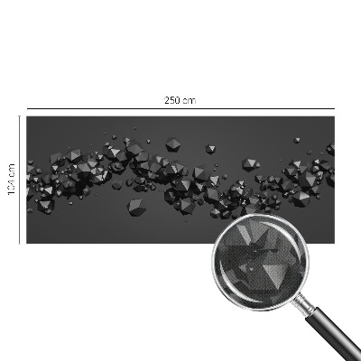 Peel and stick wall mural with a black abstract blob pattern suitable for bedroom walls