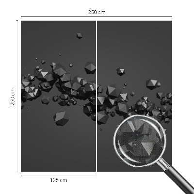 Peel and stick wall mural with a black abstract blob pattern suitable for bedroom walls
