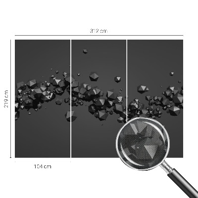 Peel and stick wall mural with a black abstract blob pattern suitable for bedroom walls