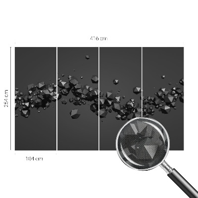 Peel and stick wall mural with a black abstract blob pattern suitable for bedroom walls
