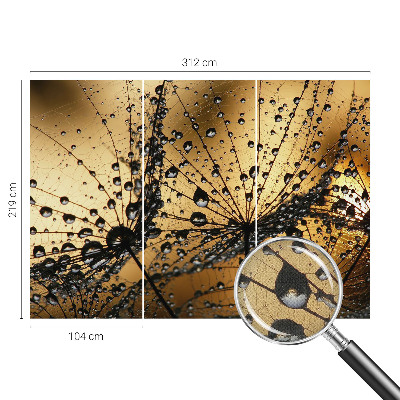 3D photo wallpaper mural with a delicate drops design