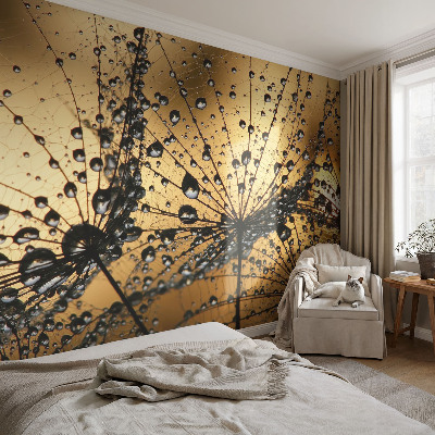 3D photo wallpaper mural with a delicate drops design
