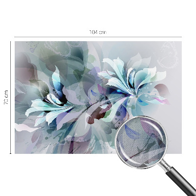 Nursery wall mural with a floral abstract design