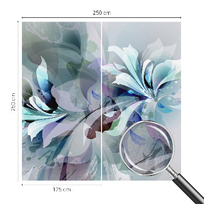 Nursery wall mural with a floral abstract design