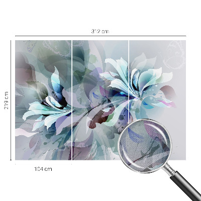 Nursery wall mural with a floral abstract design