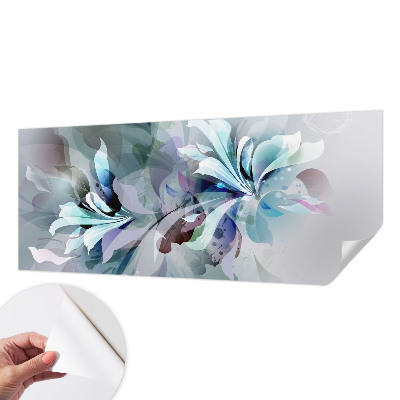Nursery wall mural with a floral abstract design
