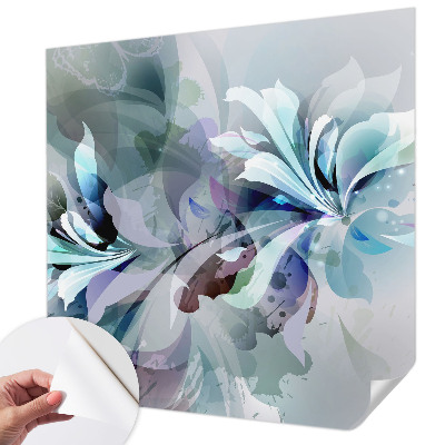 Nursery wall mural with a floral abstract design