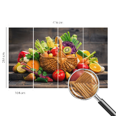 Children's wall mural featuring a playful fruity pattern