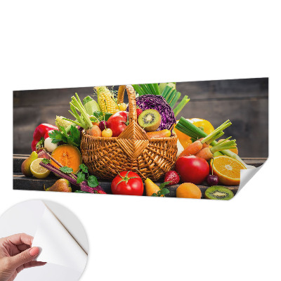 Children's wall mural featuring a playful fruity pattern