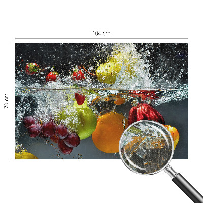 Peel and stick wall mural with a fruit-in-water design