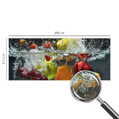 Peel and stick wall mural with a fruit-in-water design
