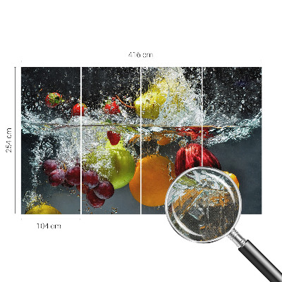 Peel and stick wall mural with a fruit-in-water design