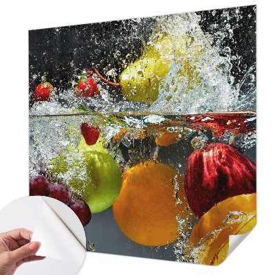 Peel and stick wall mural with a fruit-in-water design