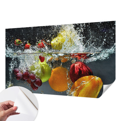 Peel and stick wall mural with a fruit-in-water design