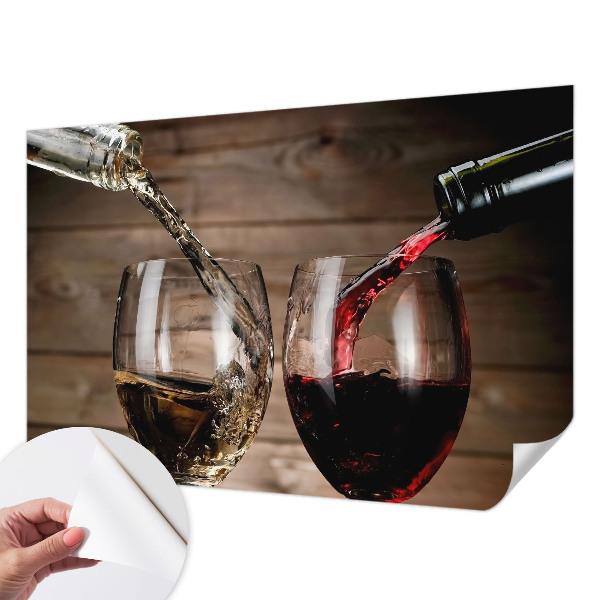 Baby room wall mural with a playful glasses of wine illustration suitable for nurseries
