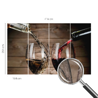 Baby room wall mural with a playful glasses of wine illustration suitable for nurseries