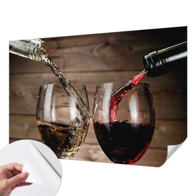 Baby room wall mural with a playful glasses of wine illustration suitable for nurseries